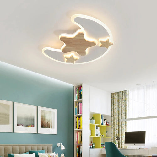 plafonnier led enfantin décoration étoile lune luminosité réglable - vue 2 sur 10