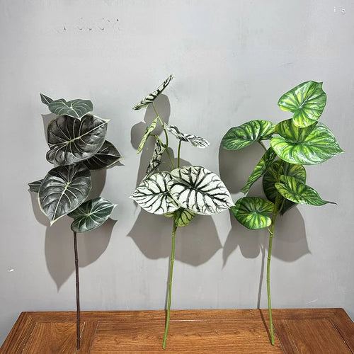 lot de 2 plantes vertes artificielles décoratives en plastique - vue 2 sur 8