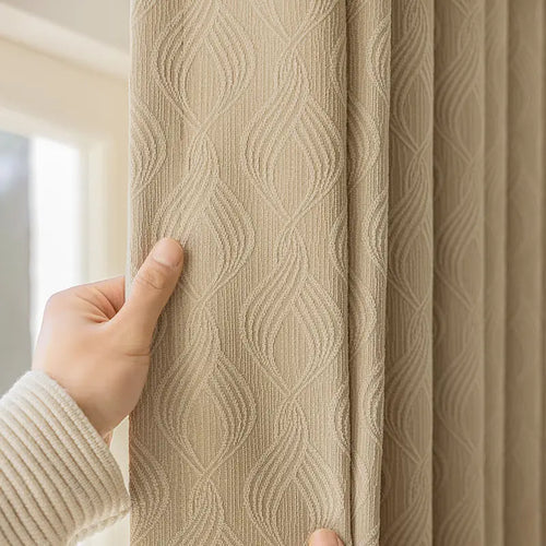 Rideau occultant chenille epais style moderne pour chambre - vue 2 sur 10