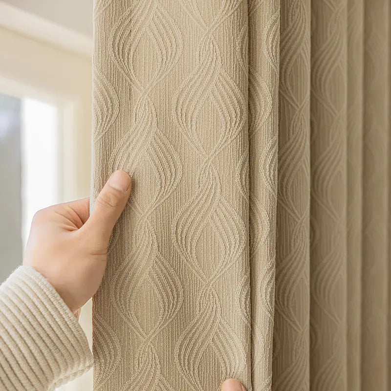 Rideau occultant chenille epais style moderne pour chambre - vue 1 sur 10