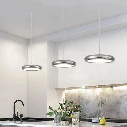 Suspension luxe ronde chromée - vue 5 sur 12