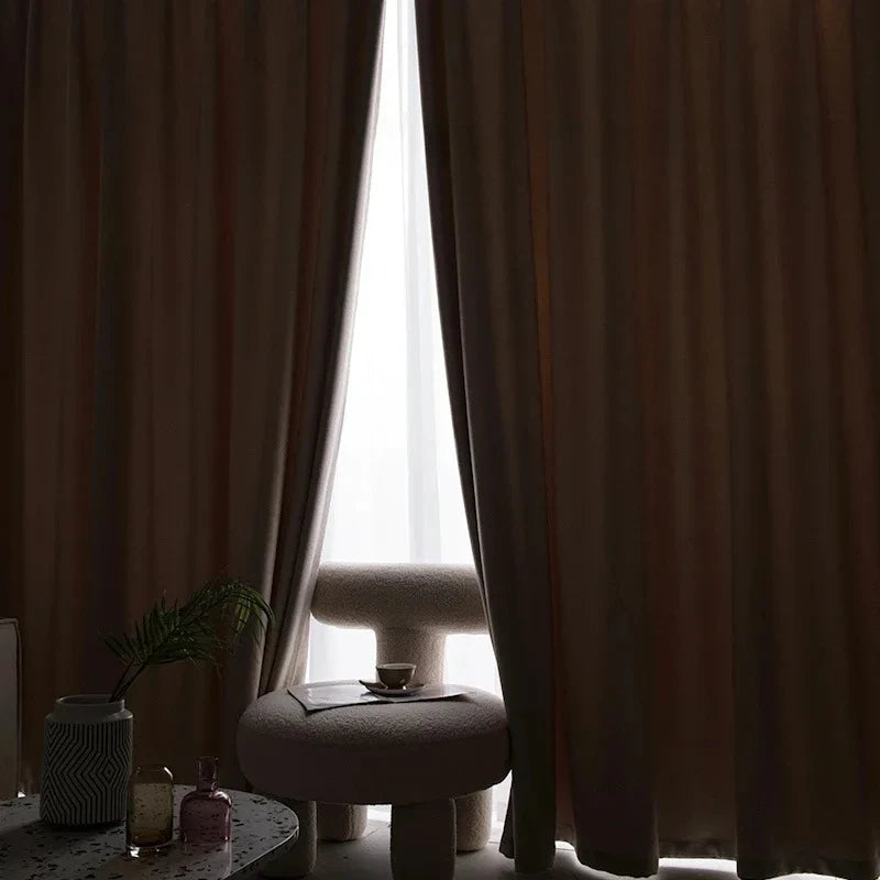 Rideau nordique occultation partielle salon chambre sur mesure - vue 4 sur 6