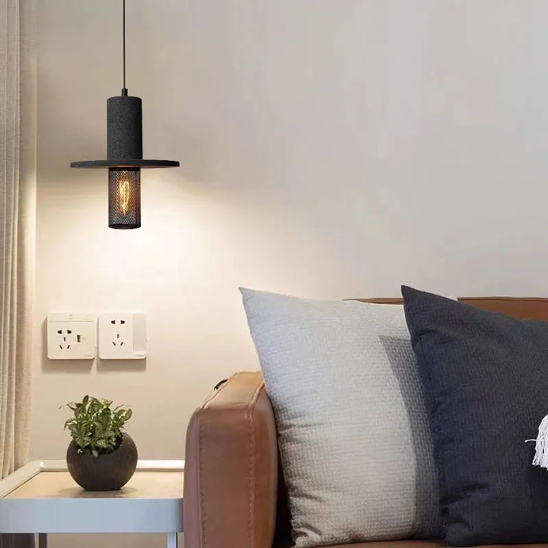 lampe suspendue vintage en ciment pour - vue 4 sur 7