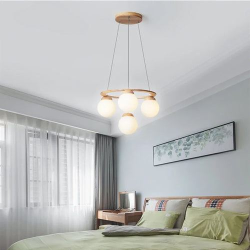 lustre à led design multi têtes en verre pour intérieur moderne - vue 2 sur 9