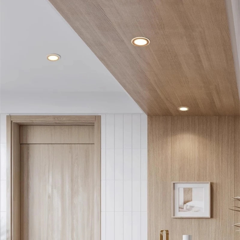 Plafonnier LED encastré Ultra-mince en Grain de bois - vue 6 sur 10