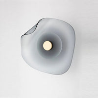 Applique murale ronde en verre gris