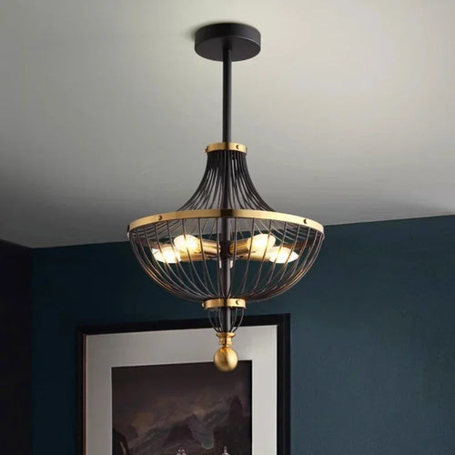lustre rétro led en fer avec suspension pour décoration américaine - vue 6 sur 6