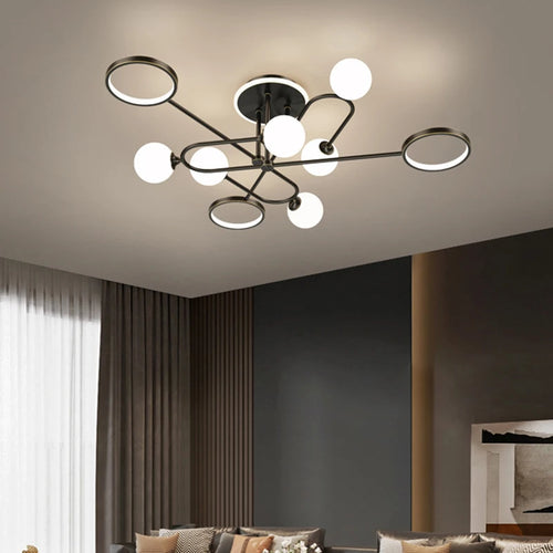 lustre moderne en verre blanc design élégant pour intérieur contemporain - vue 2 sur 12