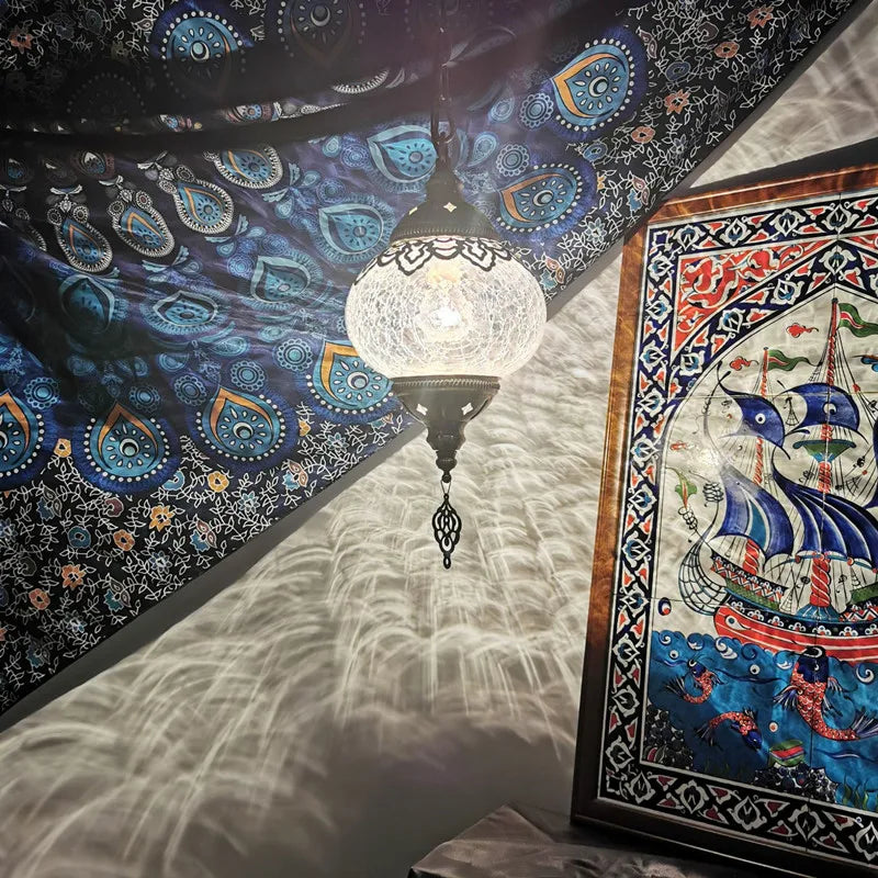 suspension vintage exotique style méditerranéen art déco pour restaurants et cafés - vue 3 sur 5
