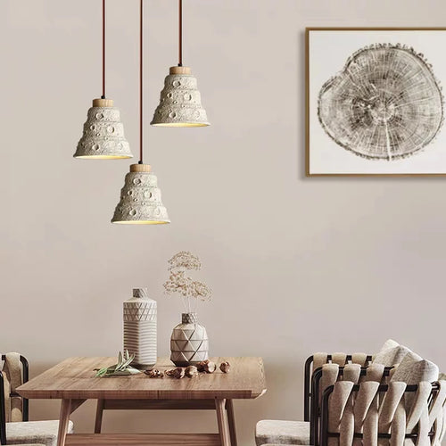 lustre en ciment micro-vent style rustique pour restaurant et bar - vue 2 sur 8