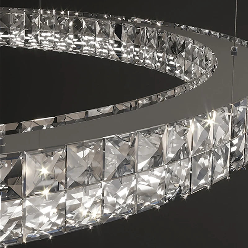 lustre en cristal design simple décoratif de luxe nouvelle collection - vue 6 sur 14