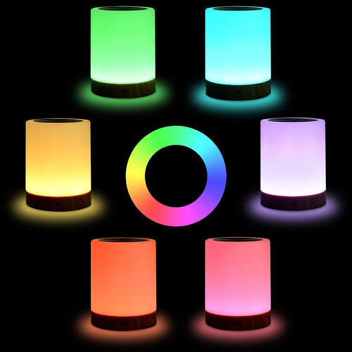 Lampe tactile LED veilleuse pour chambres à coucher salon Table Portable lampes de chevet Rechargeable blanc chaud RGB lumière pour enfants cadeau - vue 3 sur 8