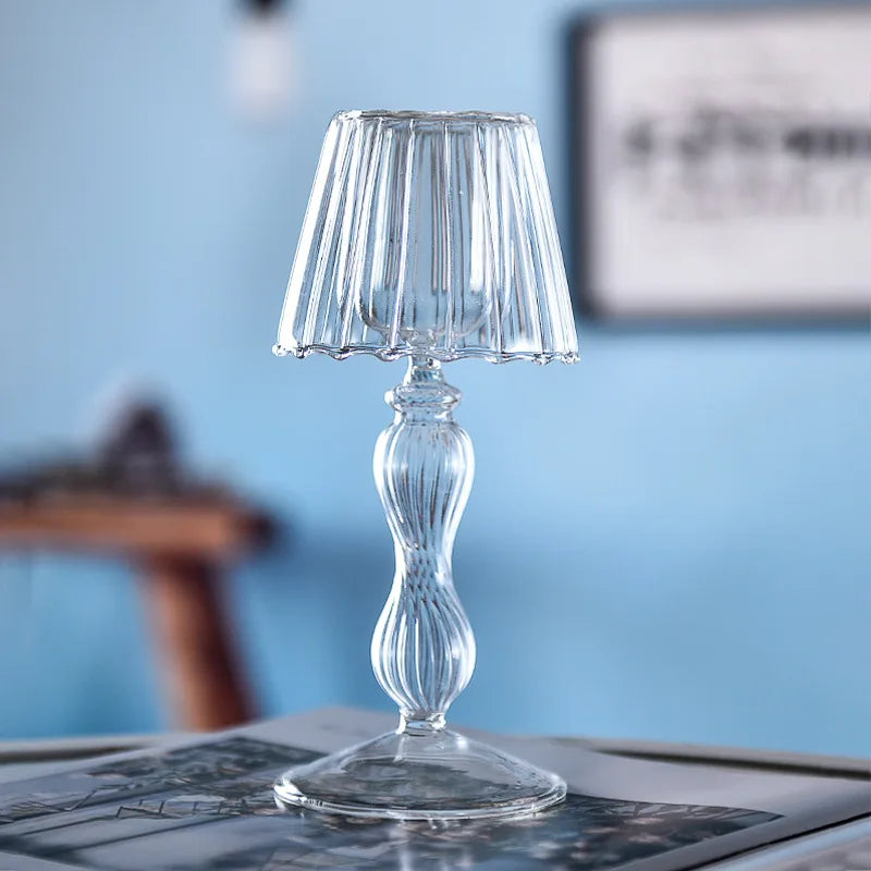 lampe de bureau en verre style européen bougeoir créatif pour mariage décoratif - vue 6 sur 8