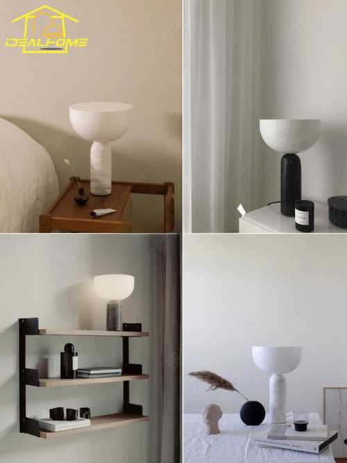 lampe de table champignon design danois en marbre lumineux minimaliste - vue 10 sur 11
