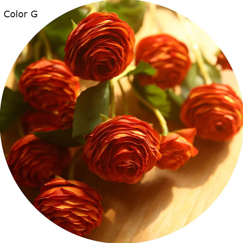 fleurs artificielles en soie roses et renoncules pour décoration de mariage - vue 9 sur 13