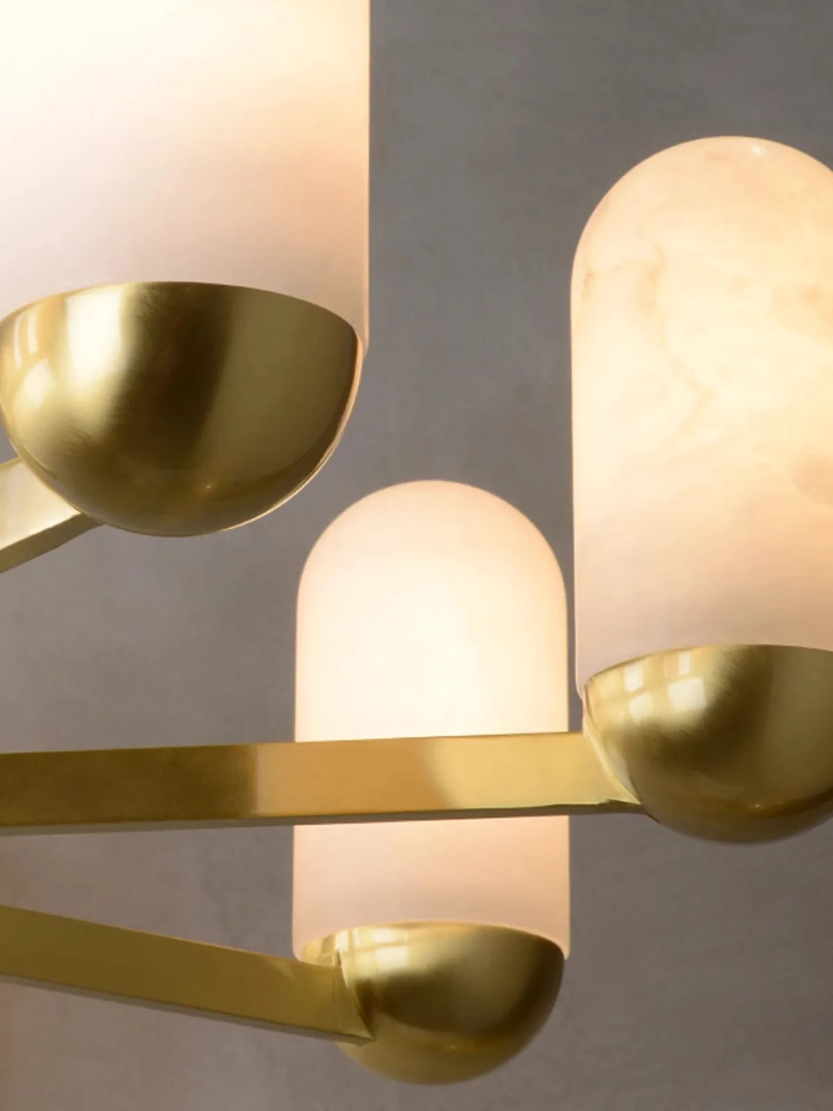 Lustre design LED marbre espagnol cuivre décoratif maison - vue 6 sur 11