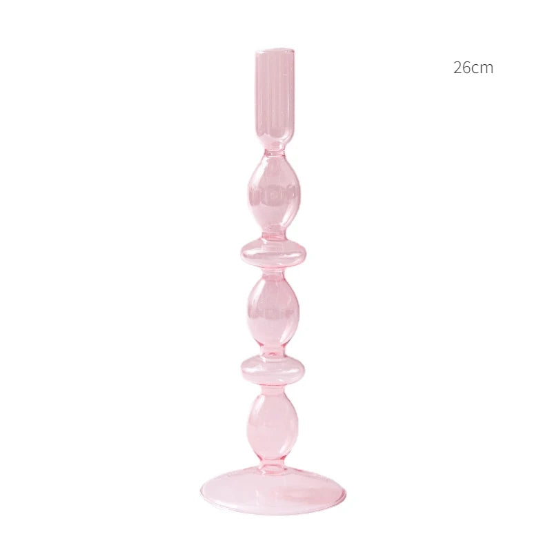 bougeoir en verre conique pour table de mariage et décoration nordique - vue 11 sur 28
