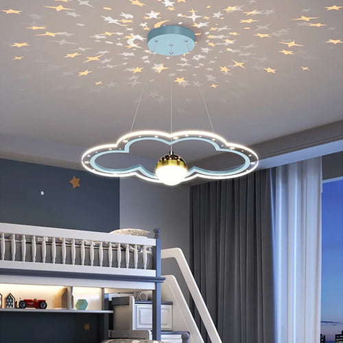 lustre led moderne nuage fleur éclairage ciel étoilé intérieur - vue 2 sur 18