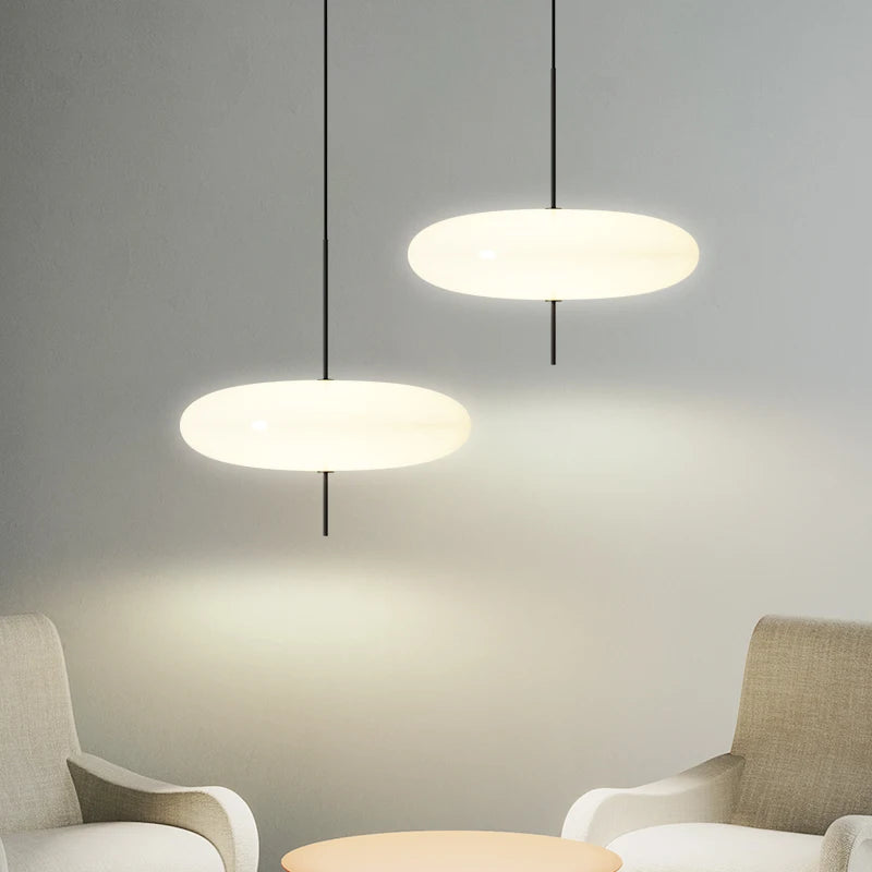 suspension moderne décorative avec fil plat réglable - vue 3 sur 8