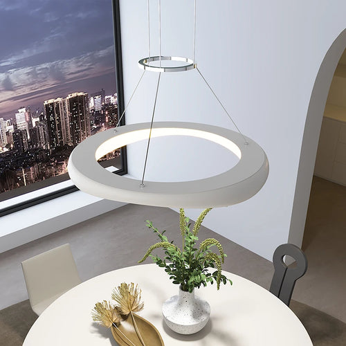 lustre led moderne nordique simple anneau restaurant bar - vue 6 sur 18