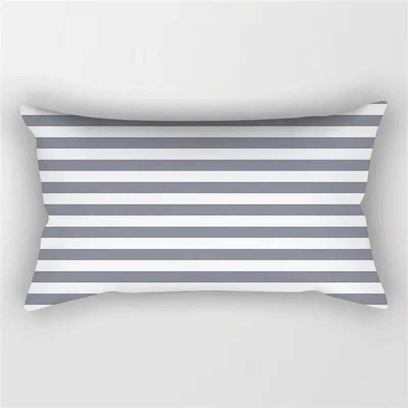 housse de coussin géométrique gris patchwork décorative pour chambre