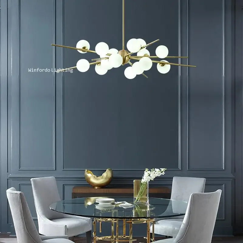 suspension LED design moderne en forme de boule de verre - vue 5 sur 10