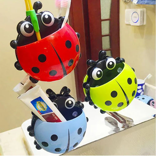 lot de 2 porte-brosse à dents coccinelle mignon pour enfants - vue 4 sur 11