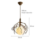 lustre suspendu en forme de branche d'arbre à led décor rétro