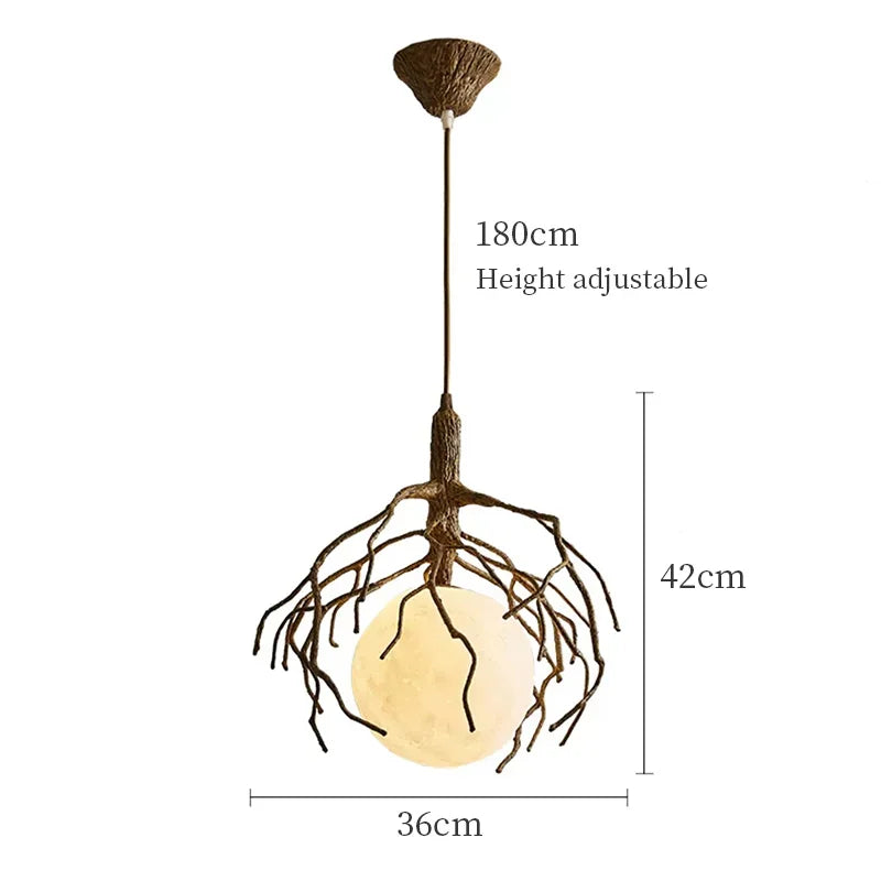 lustre suspendu en forme de branche d'arbre à led décor rétro - vue 12 sur 12