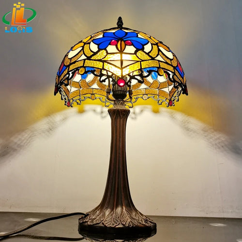 lampe à poser style tiffany pour décoration nostalgique et cadeaux - vue 4 sur 6