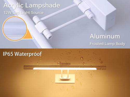 applique murale à led pour miroir étanche angle réglable moderne - vue 5 sur 10