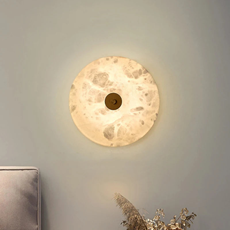 Applique murale ronde en marbre Led salon chevet escalier applique Restaurant hôtel décor éclairage chaud neutre blanc froid - vue 1 sur 8
