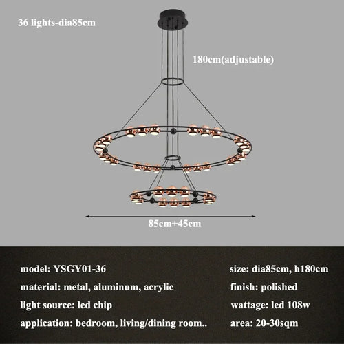 lustre led créatif italien en forme de haricot pour décoration intérieure - vue 14 sur 15