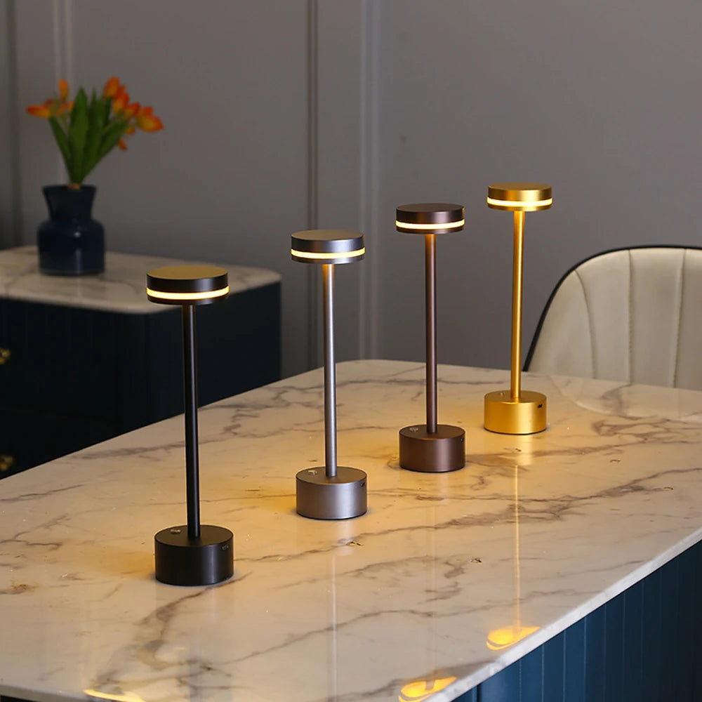 Lampe de Table pour chambre à coucher rechargeable LED interrupteur tactile lampe de bureau pour Restaurant lumières rechargeables USB-C lampe de Table de charge - vue 3 sur 12