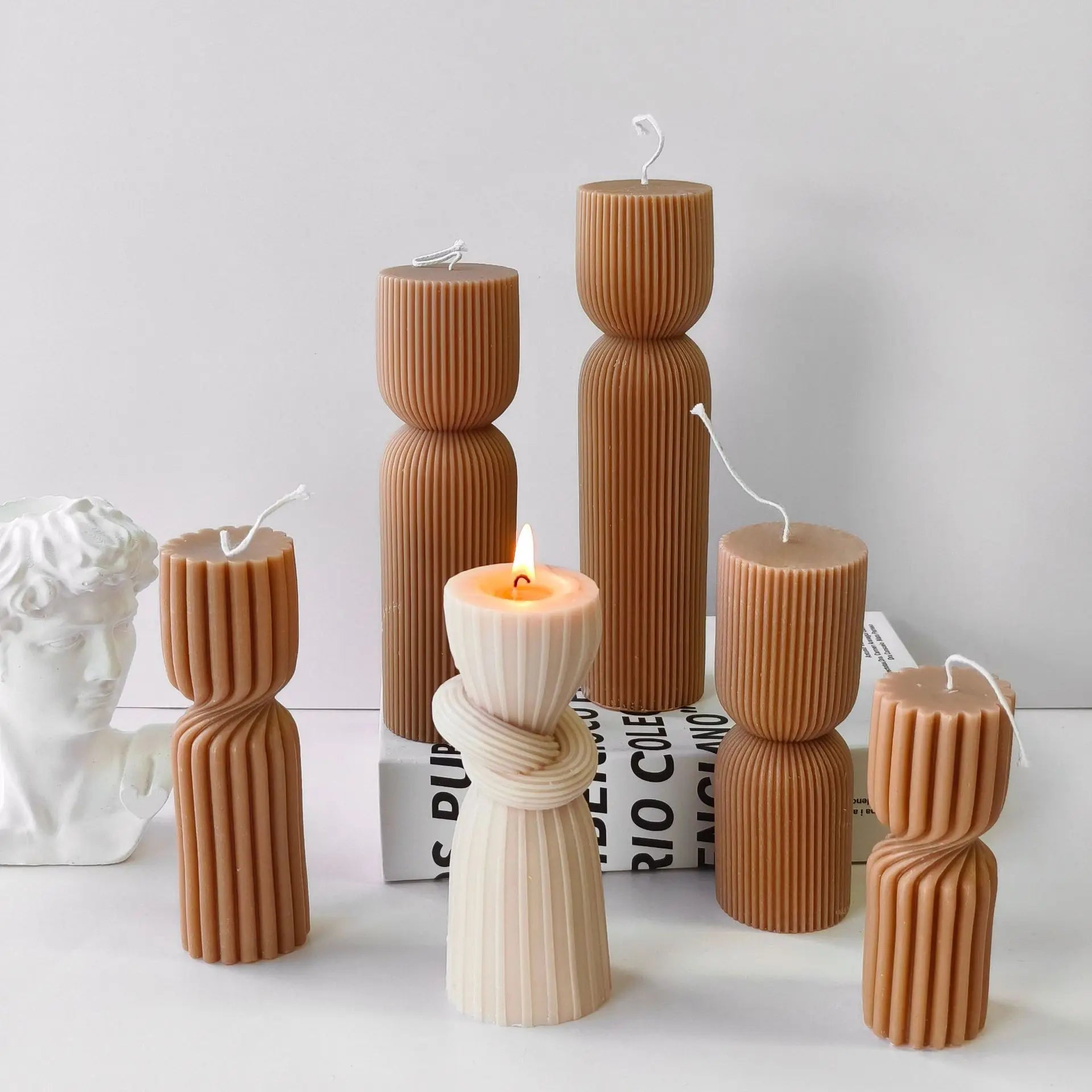moule silicone bougie aromatique cylindrique pour résine et plâtre - vue 4 sur 20