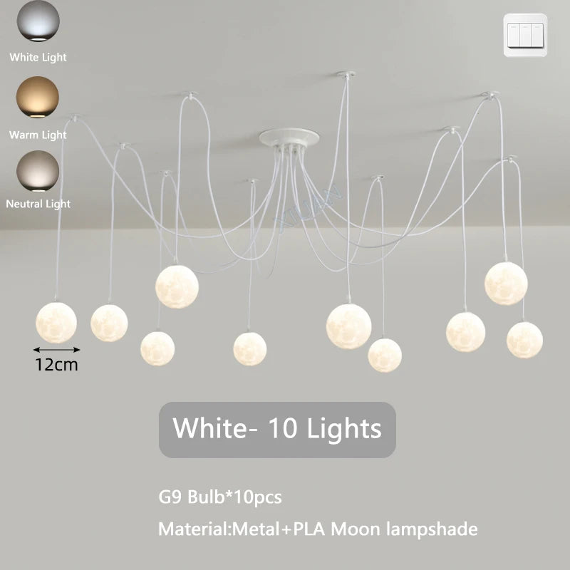 lustre multi lumières suspendues style nordique pour commerces - vue 9 sur 16