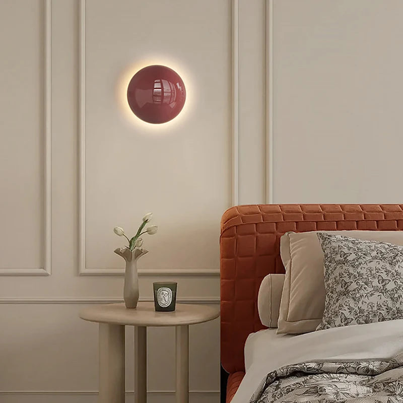 Applique murale led nordique ronde en métal pour décoration intérieure - vue 5 sur 12