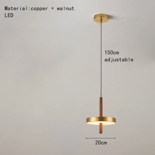 lustre nordique en bois et métal doré réglable pour intérieur