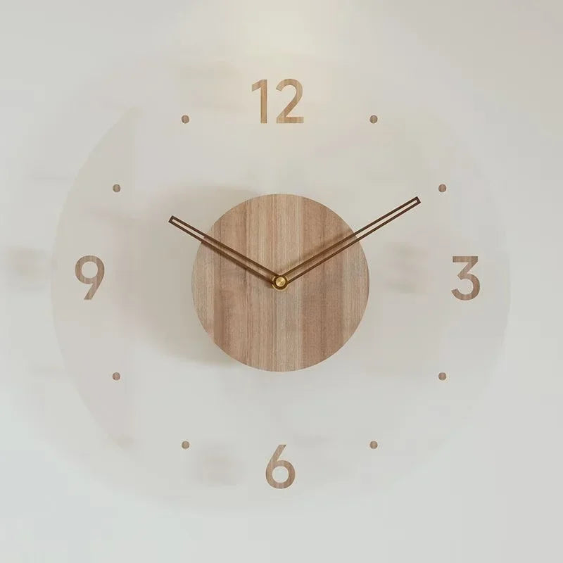 montre murale luxe en bois design moderne silencieuse quartz créative - vue 8 sur 11