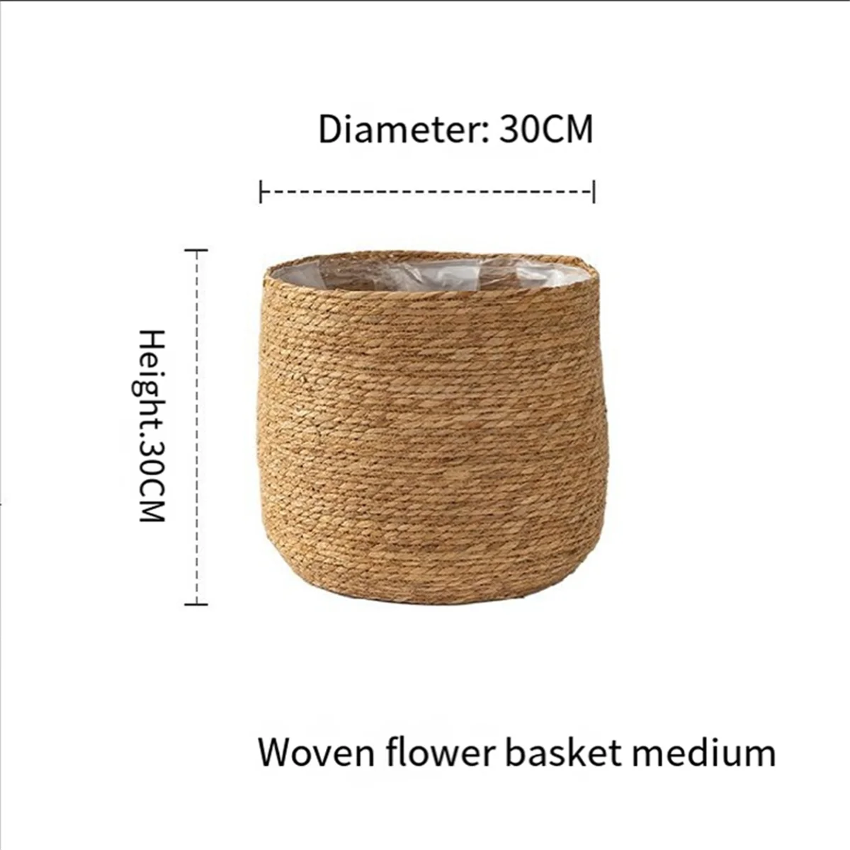 pot de fleurs tissé en jonc de mer style bohème décoratif - vue 2 sur 7