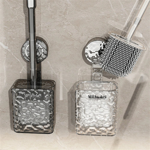 brosse de toilette à ventouse motif glacier avec long manche et fixation murale - vue 4 sur 8