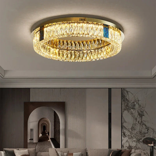 plafonnier en cristal de luxe à led pour décoration intérieure - vue 6 sur 15