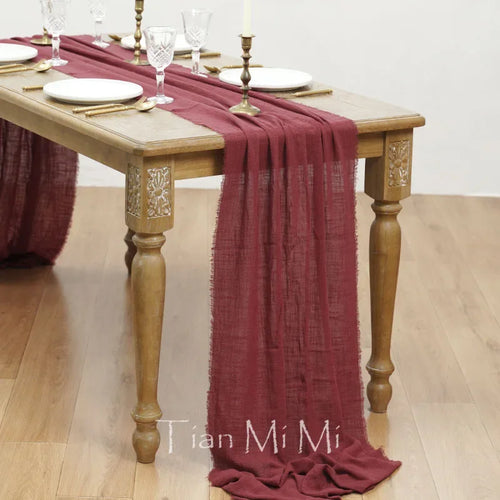 Chemin de table coton gaze style vintage mariage - vue 23 sur 29