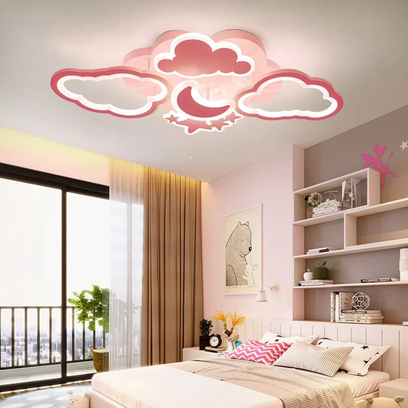 lustre led moderne en forme de lune étoile nuage pour enfants - vue 2 sur 25