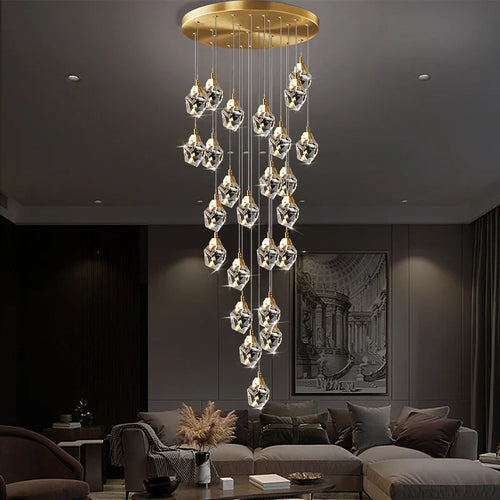 lustre en cristal suspendu pour un éclairage élégant et moderne - vue 4 sur 14