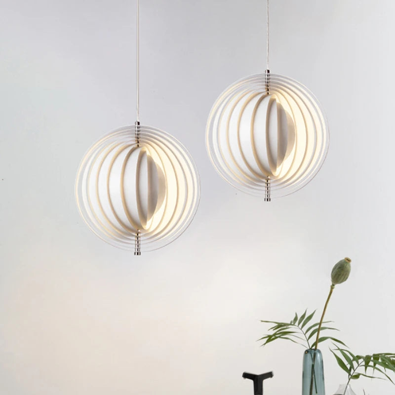 suspension ronde à led décorative en forme de boule - vue 4 sur 8