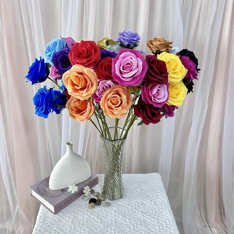 branches de roses artificielles en soie pour décoration élégante - vue 3 sur 40
