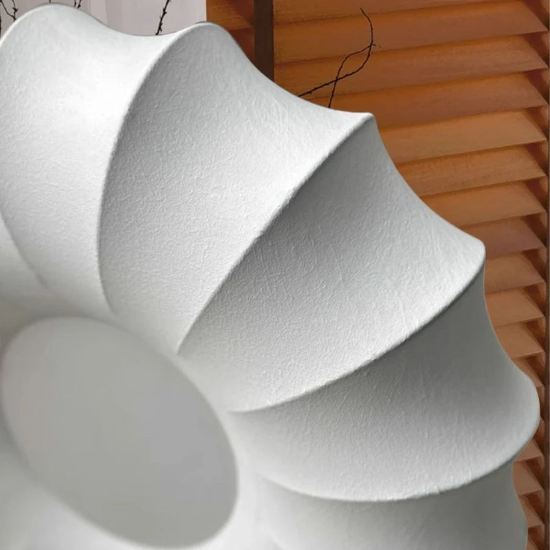 lustre en soie avec abat-jour en tissu lumineux - vue 4 sur 9