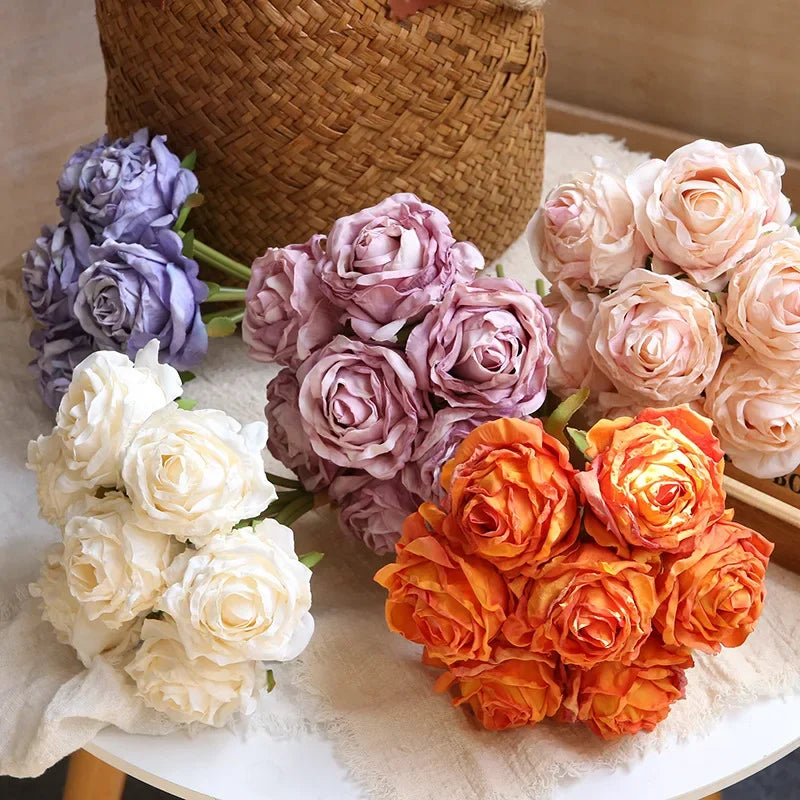bouquet de roses artificielles pour décoration et photographie - vue 4 sur 13