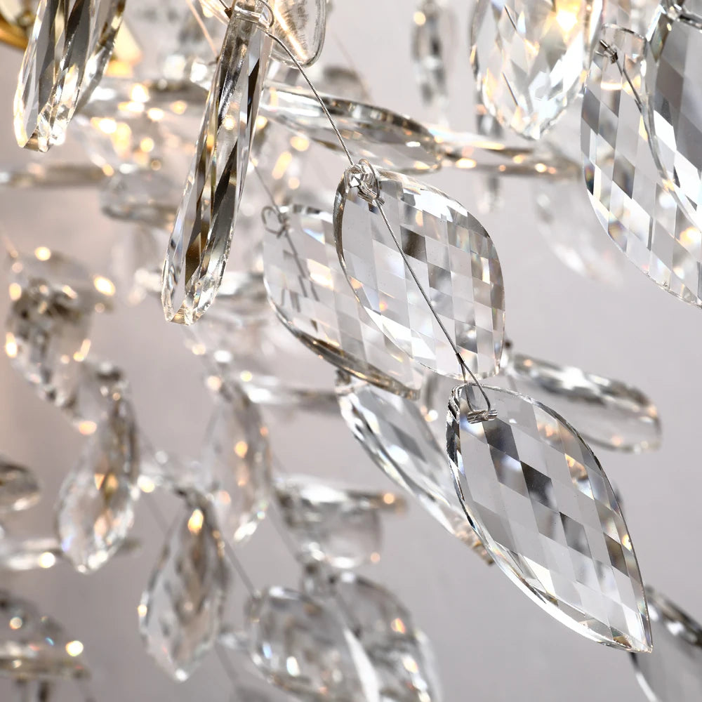 lustre nordique led en cristal de luxe décoration - vue 5 sur 14